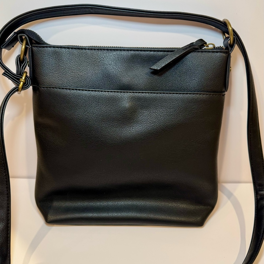 Style & Co Hudsonn North South Crossbody In Black Faux Leather - Picture 3 of 10